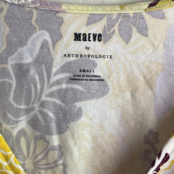 Maeve Cinched Flutter-Sleeve Top Yellow Motif - Picture 6 of 16